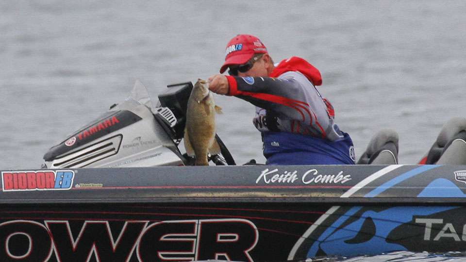 He caps off his limit with a football. This gave Combs a 13 to 14 pound limit and a good starting place just 30 minutes into the day.