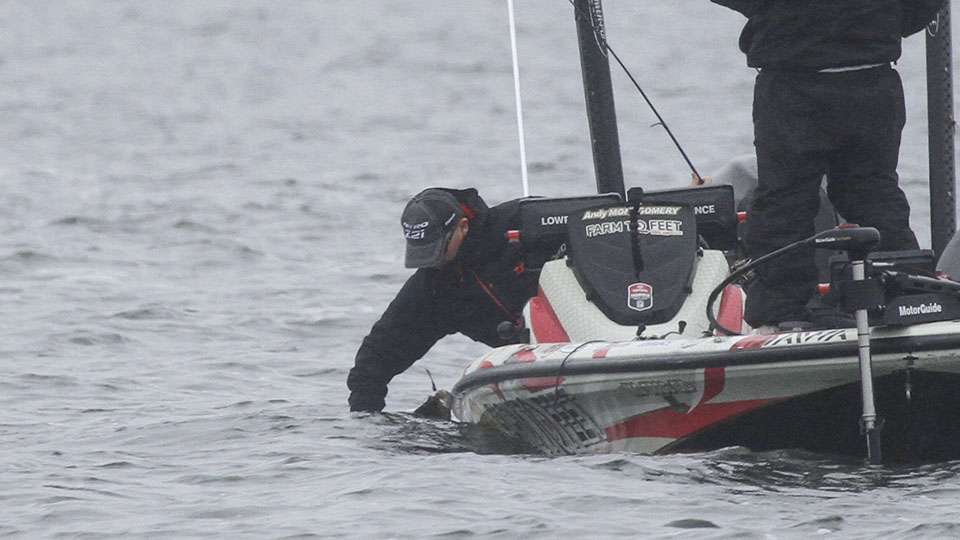 Meanwhile Andy Montgomery was trying to land a keeper of his own a little farther away.