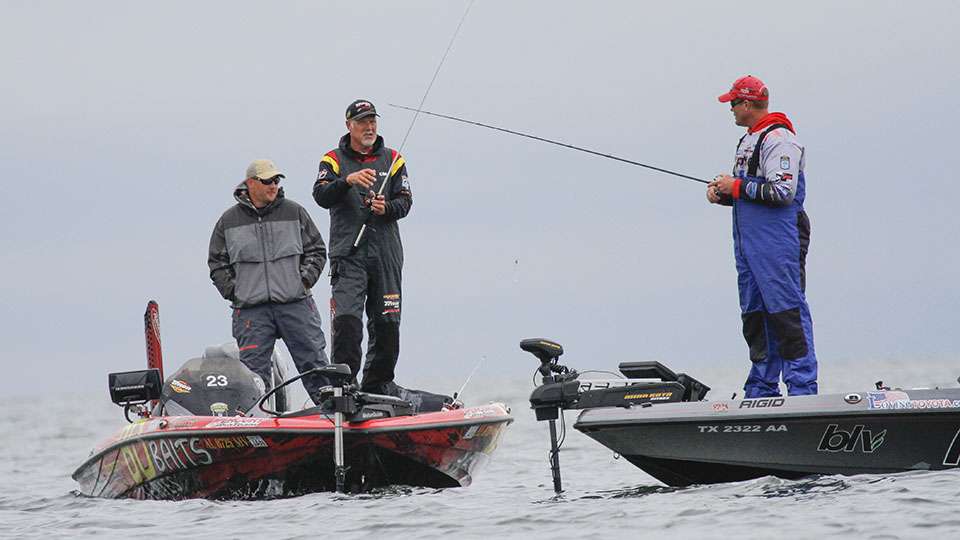 The anglers were so close they talked as if they were in the same boat.
