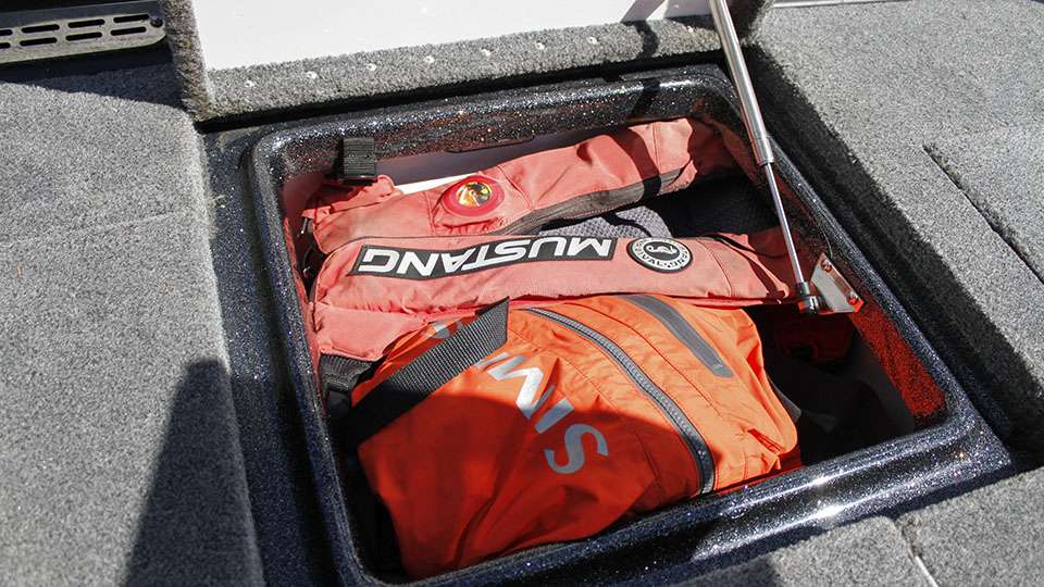 Everything fits perfect behind the driver seat. Organization is so important for Elite anglers because their boat is their office and if anything is lost or out of place it could effect their efficiency.