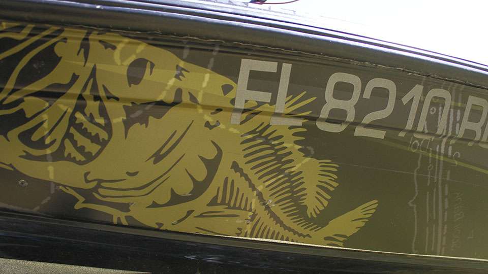 His boat wrap showcased some fishing related features like some fish markings...