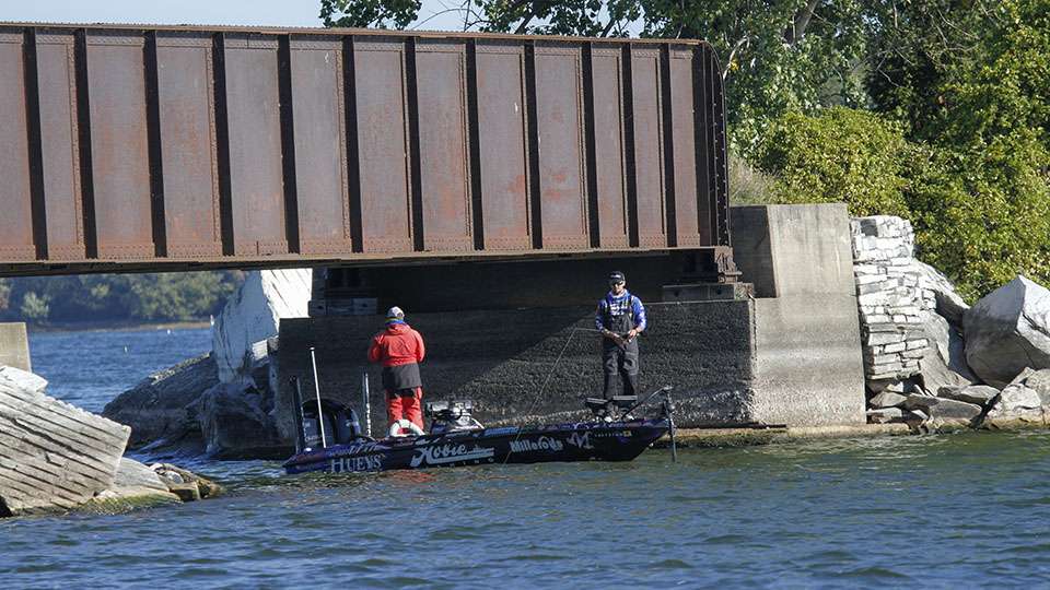 Jocumsen was making his way underneath the bridge as he floated with the current.