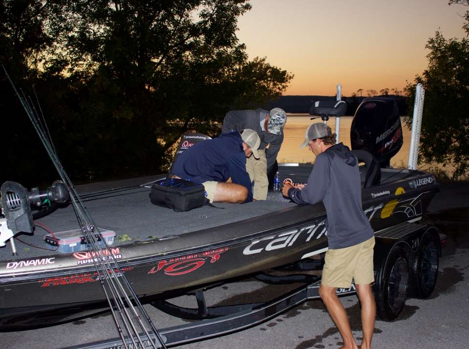 The anglers arrived back to the ramp just before dark. They talked strategy for Sunday before heading back to the house.