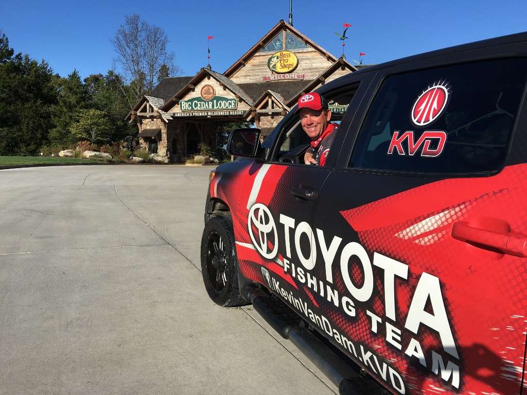 Kevin VanDam was among the first to arrive. Full-time pros are not allowed to compete in the tournament, but theyâre on hand to help host the event and fellowship with Toyota owners.