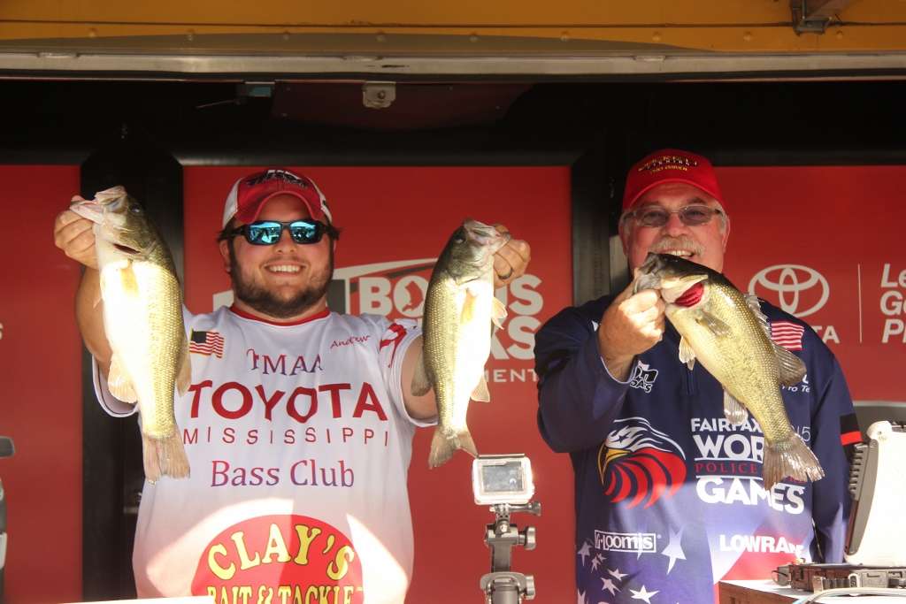 Team Roe reigned-in 12th place with just three bass that totaled 7 pounds 12 ounces.