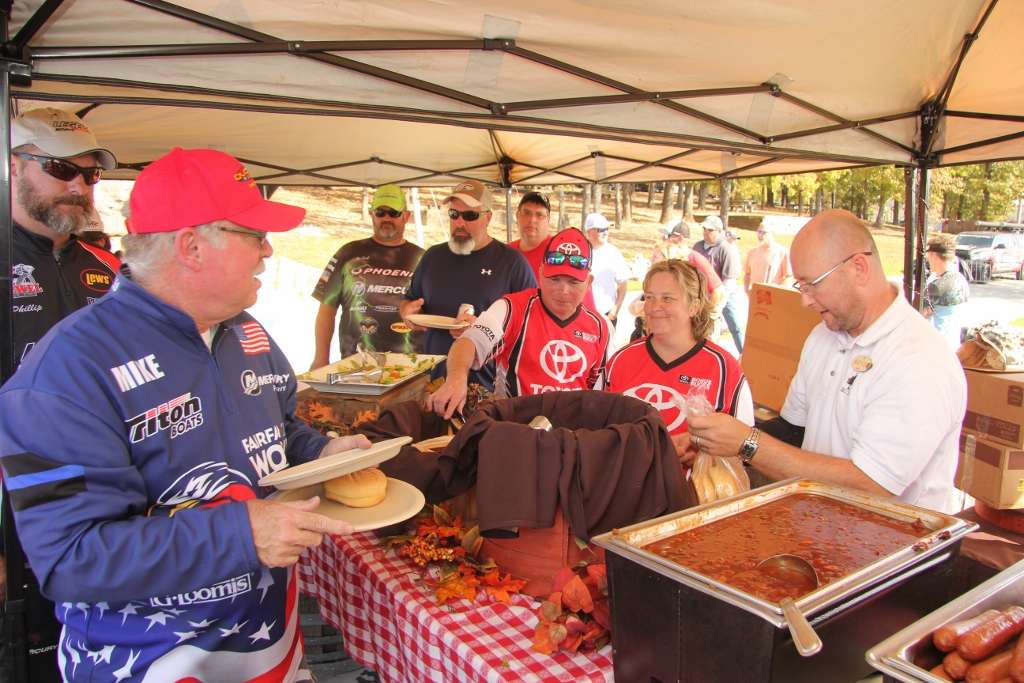 Anglers enjoyed another a free meal at weigh-in.