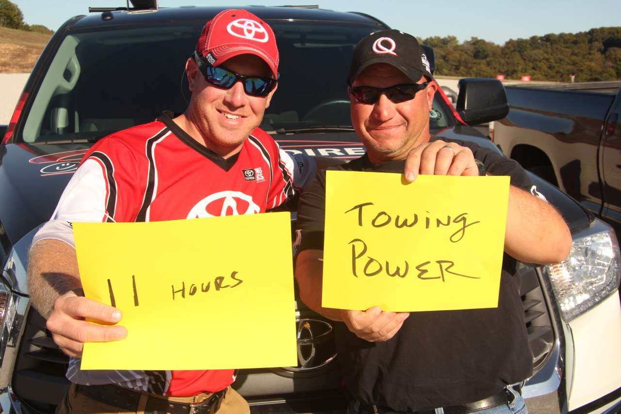 Jesse Hill and Fred Gardini loved the towing power their Tundra offered them along the 11-hour drive from Ohio. 

