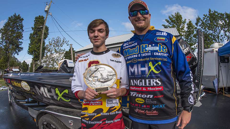 First place Devin White five fish â 6.89 (Garrard County HS).  Earned a spot in the 2017 B.A.S.S. High School Championship and a Bradley Roy turnkey rod building kit from Mud Hole Custom Tackle.