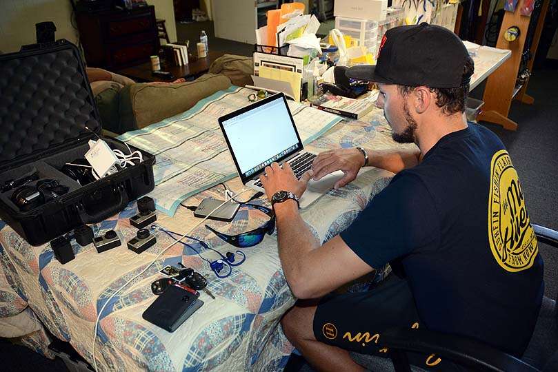 Carl stays organized at this workspace in the middle of the cave. Organizing travel, keeping up with business expenses and working on his social media channels all happens here. 