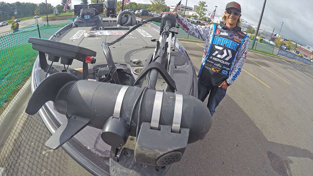 One of Feider's key pieces of equipment is his 52-inch Minn Kota Fortrex 112. The longer shaft allows him to stay in control with the waves get big, which is a very common occurrence on Mille Lacs.