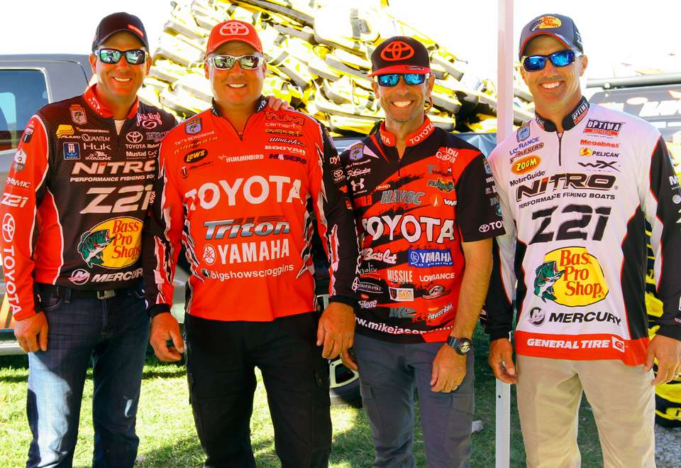 Ordinarily the group of VanDam, Iaconelli, Scroggins and Evers would be joined by 2016 Angler of the Year Gerald Swindle. Swindle is at home recovering from knee surgery.