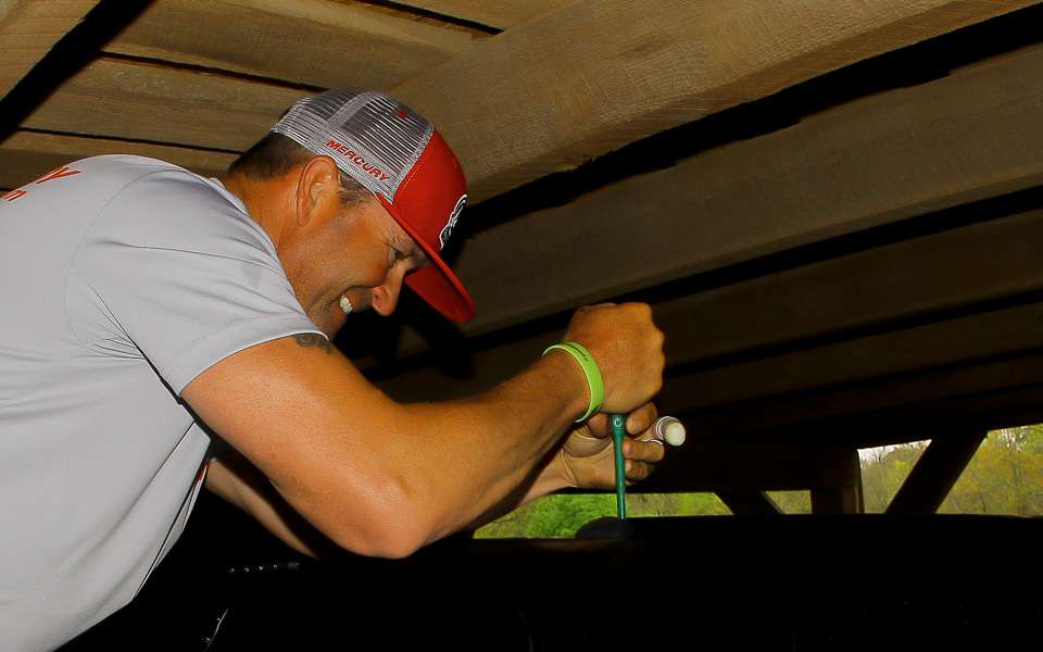But that didn't stop him from working on the main project he had in mind today, installing a rack on top of his truck. 
