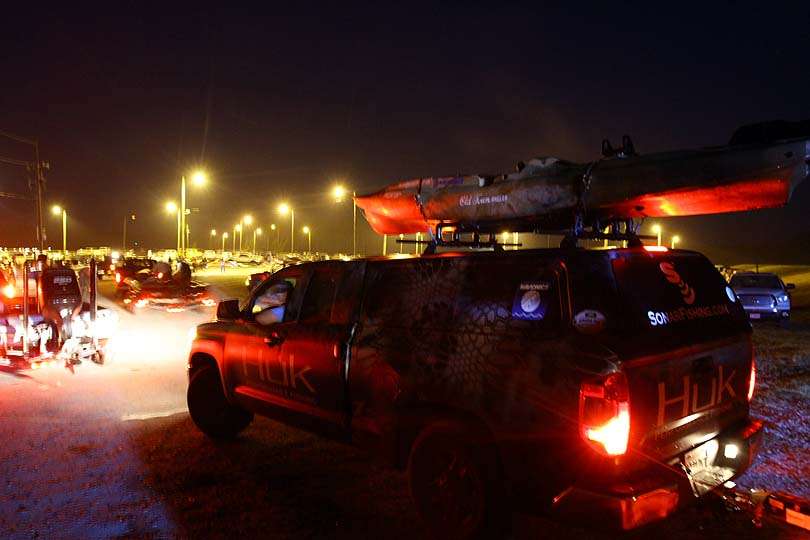 At 6 a.m. the boaters begin arriving for Day 2 of the Bass Pro Shops Bassmaster Central Open. 