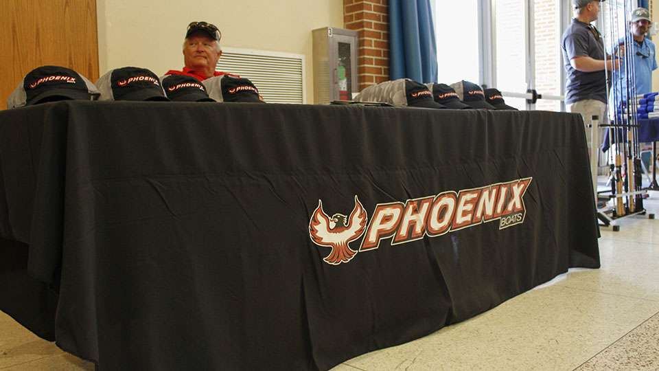 Phoenix was next in line and they had a table full of hats.