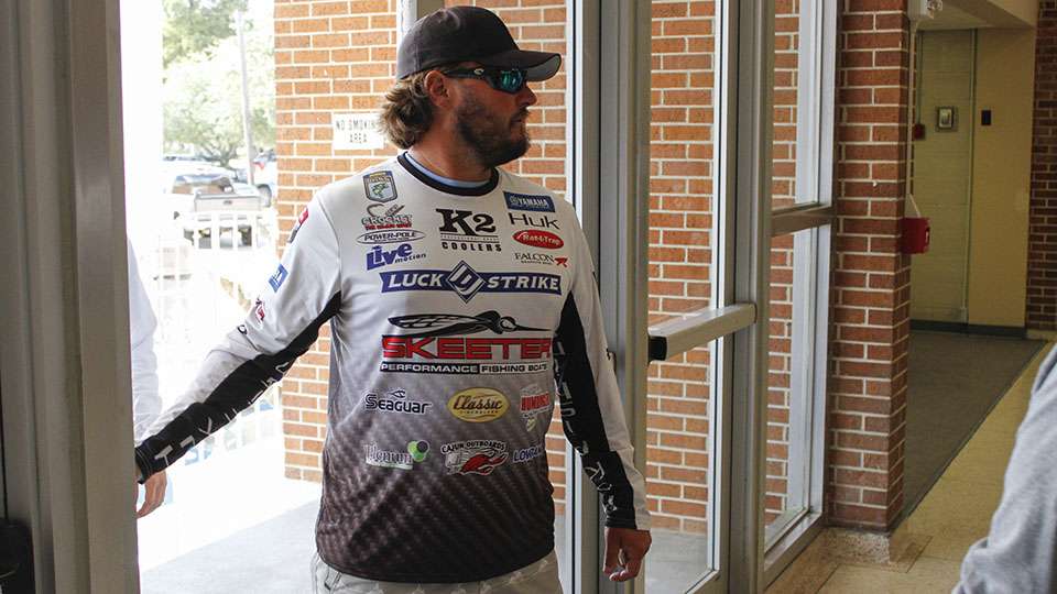 Elite Series angler Cliff Crochet makes his entrance. This event is in his backyard and he is hoping for three days of magic to make it to the Classic.