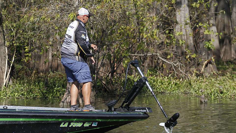 He was pulling up the trolling motor, but wasnât going far.
