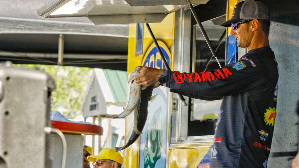 Brian Clark was one of the first anglers to weigh in and brought in 12 pounds, 3 ounces to the scales. The heaviest bag on Day One weighed 11 pounds, 14 ounces. 