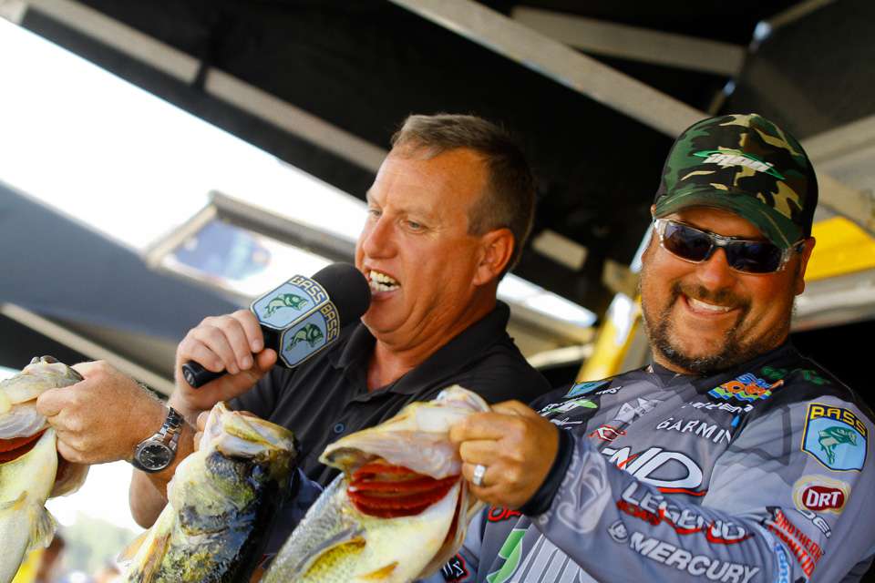 Fred Roumbanis had a lot to smile about after taking the Day 1 lead with 19 pounds, 9 ounces. 