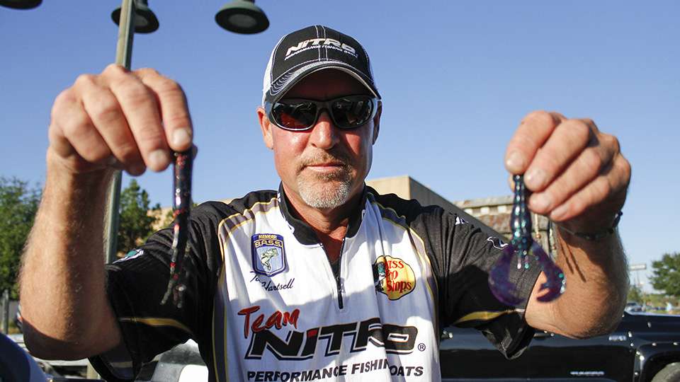 TOBY HARTSELL<br> To finish fifth with 39-14, Toby Hartsell used two soft plastic baits made by Strike King Lures. Those were a 4.5-inch Rage Craw and Coffee Tube, both June Bug. For both baits he used 3/16-ounce weights and 4/0 hooks. âI flipped cypress trees all week,â he said of his lone pattern. 