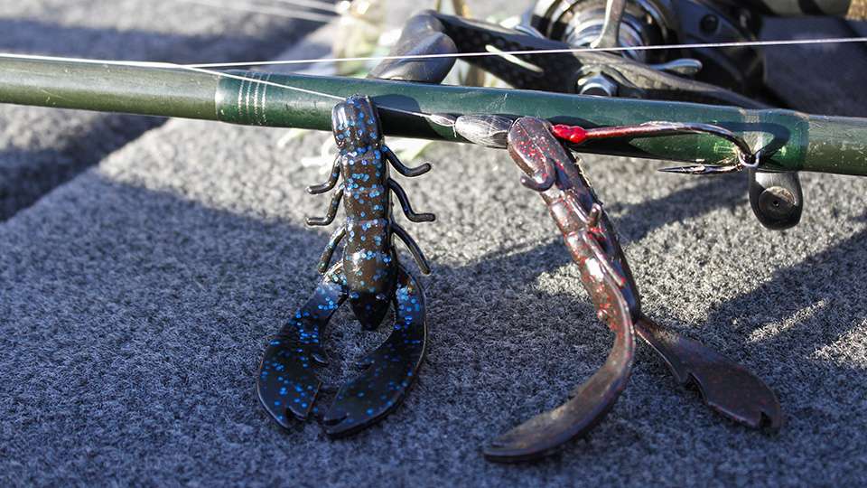 With the sun up the action slowed. Lee switched to this Berkley Power Bait Chigger Craw rigged to a 4/0 straight shank hook and 1/4-ounce tungsten weight. 