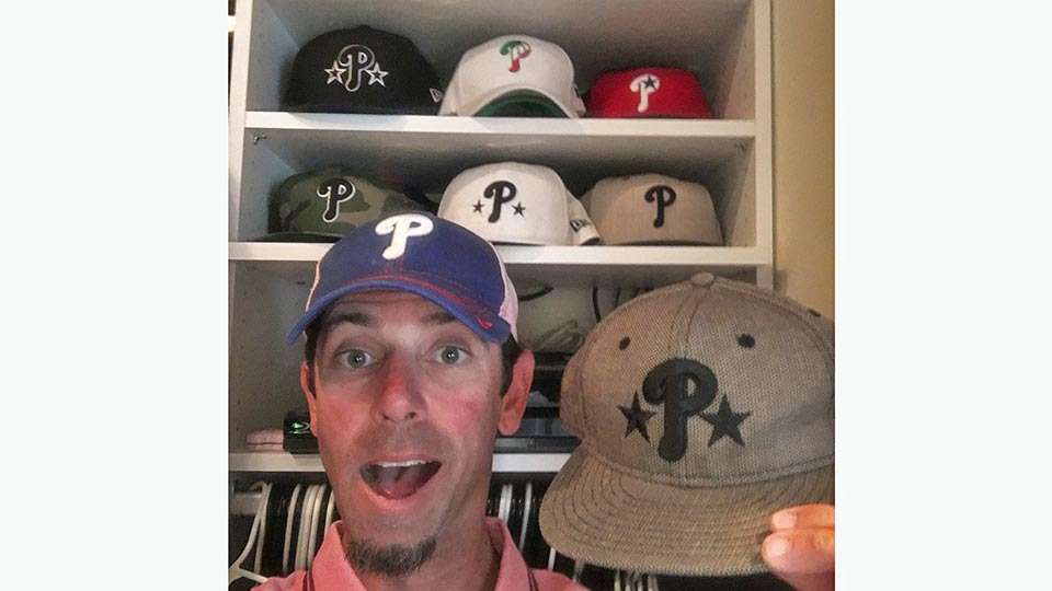 A Phillies fanatic? You bet Mike Iaconelli is. Growing up near Philadelphia, Ike began collecting his teamâs lids when he was a youth. He has around 100 different Phillies hats and had special shelving installed in his closet for them. 