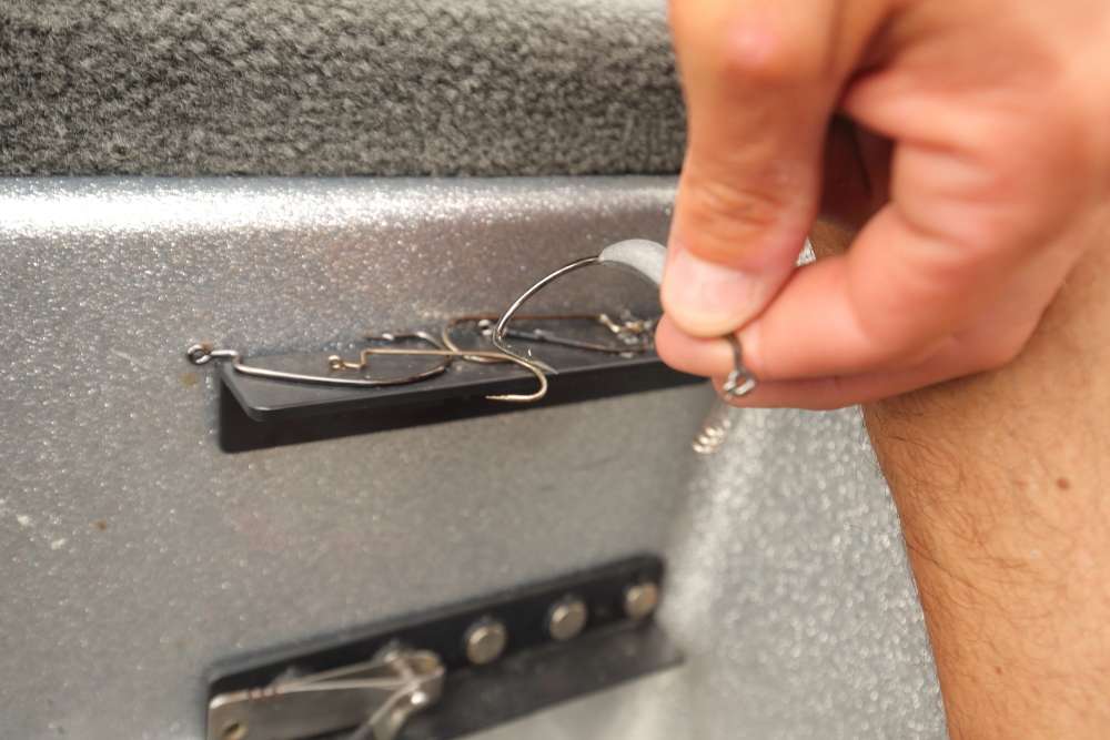 A magnetic strip known as the Gear Grabber keeps stray hooks from ending up in places they don't belong. 