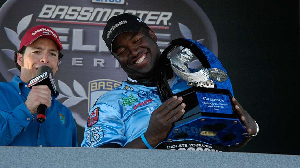   Like Stan Sloan in 1967, Monroe will forever be remembered as the winner of the first Bassmaster Elite Series event. But he also became the first African-American angler to win a tour-level event in the 38-year history of B.A.S.S., and heâs added three victories since. 