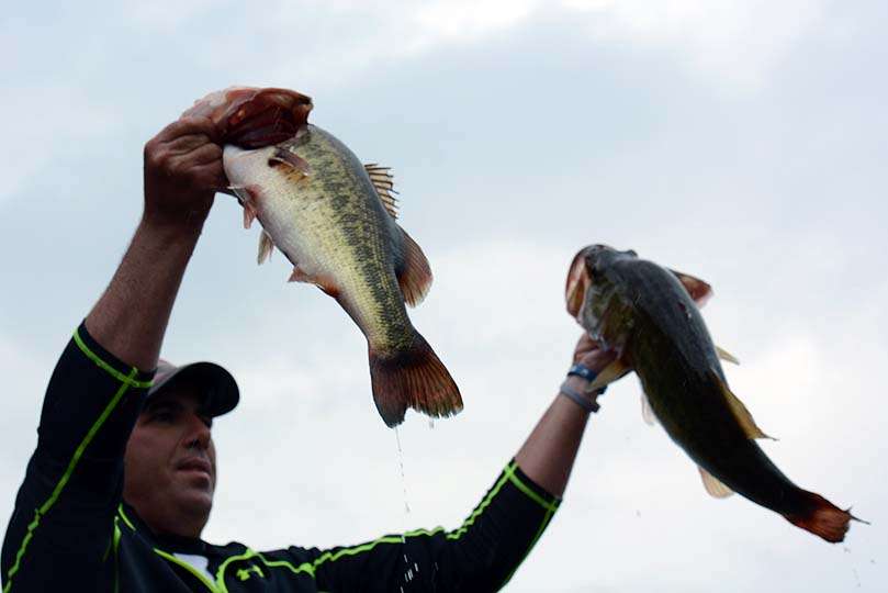 The first angler to weigh in is Louisiana non-boater Ryan Lavigne. 