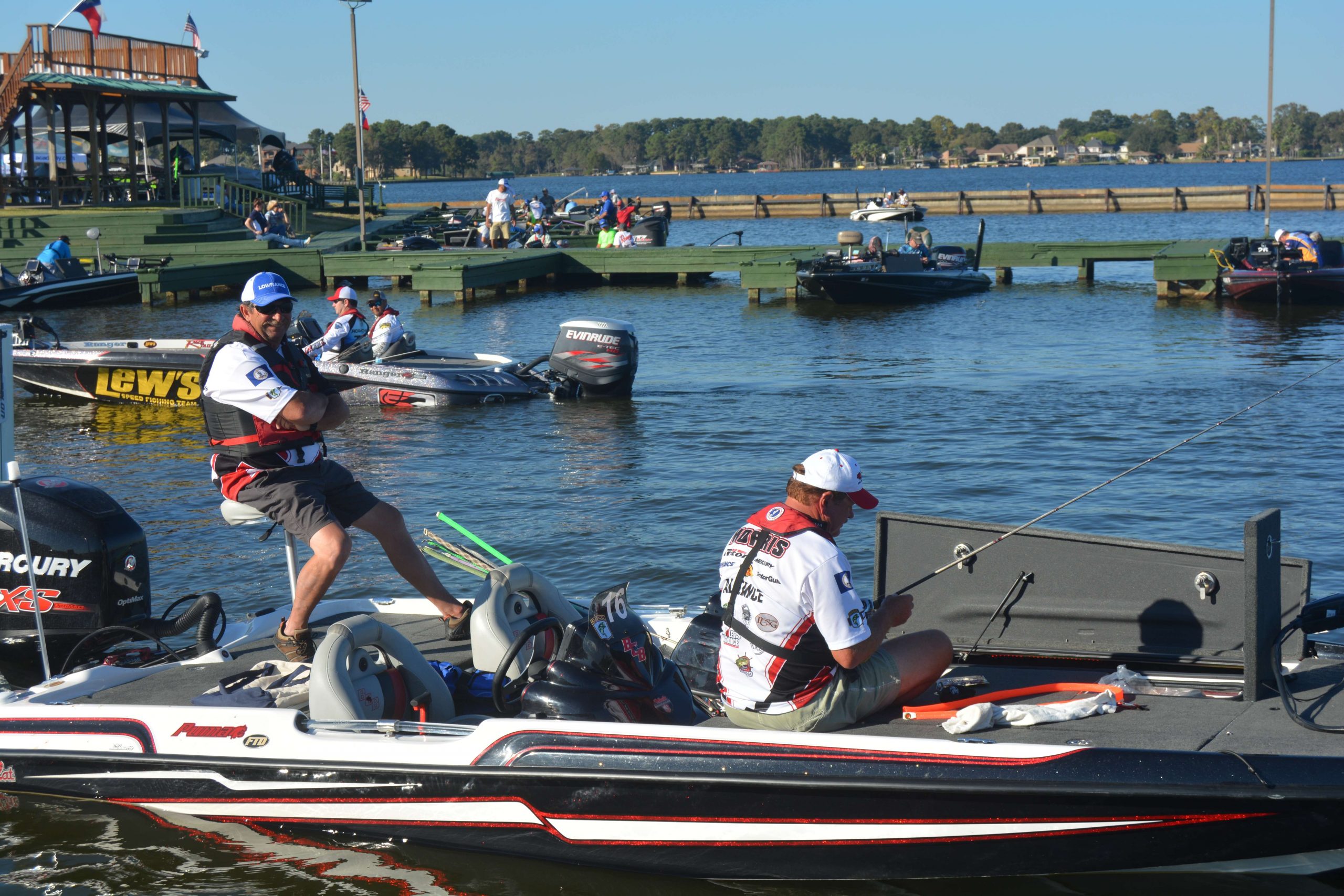 Virginia's Larry Witt and Ivan Morris finish up in the boat before leaving the water.