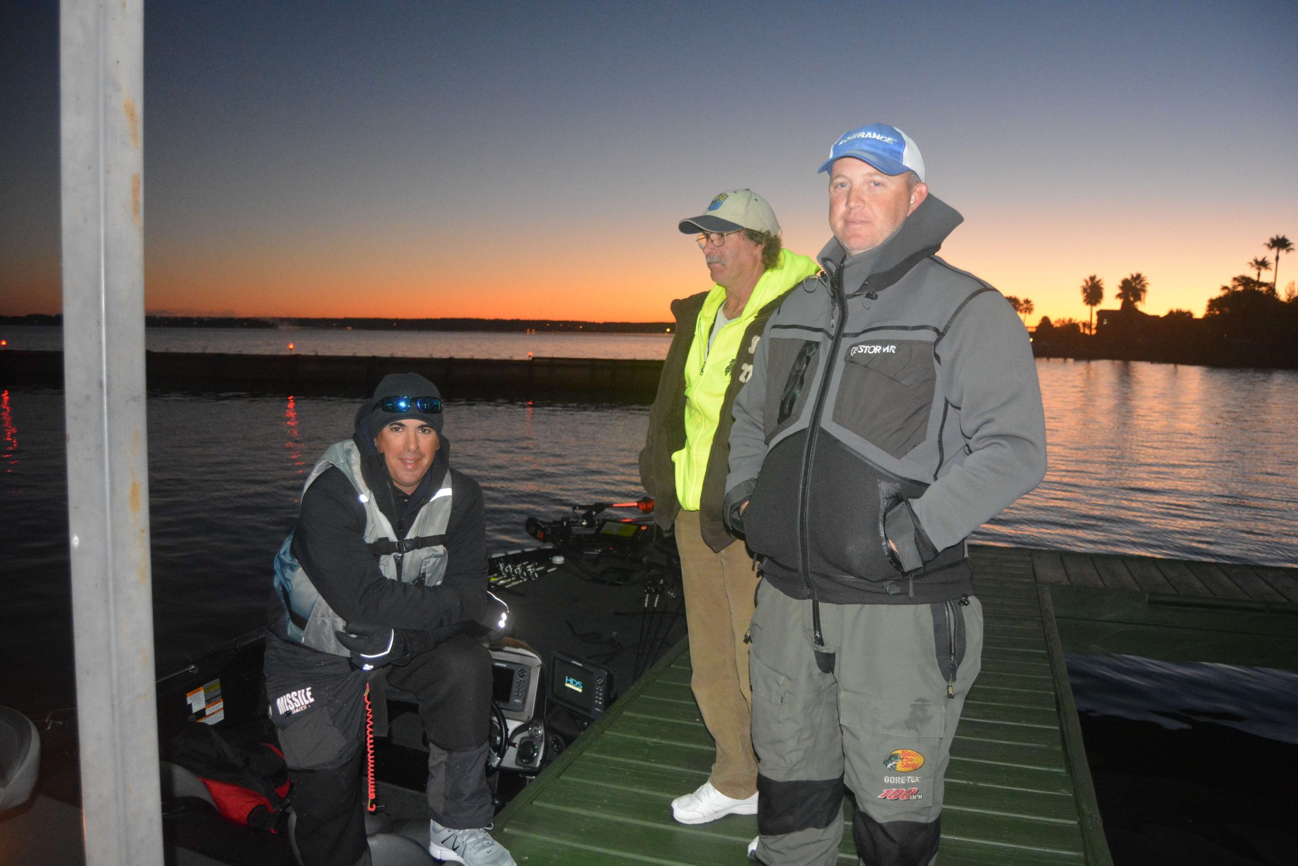 Ryan Lavigne, Rick Hamer and Danny Grantham spend some time hanging out and having a laugh before takeoff. Hamer was the top nonboater on Day 1, but he's now out of the competition. However, Lavigne and Grantham are going for the big prize today.