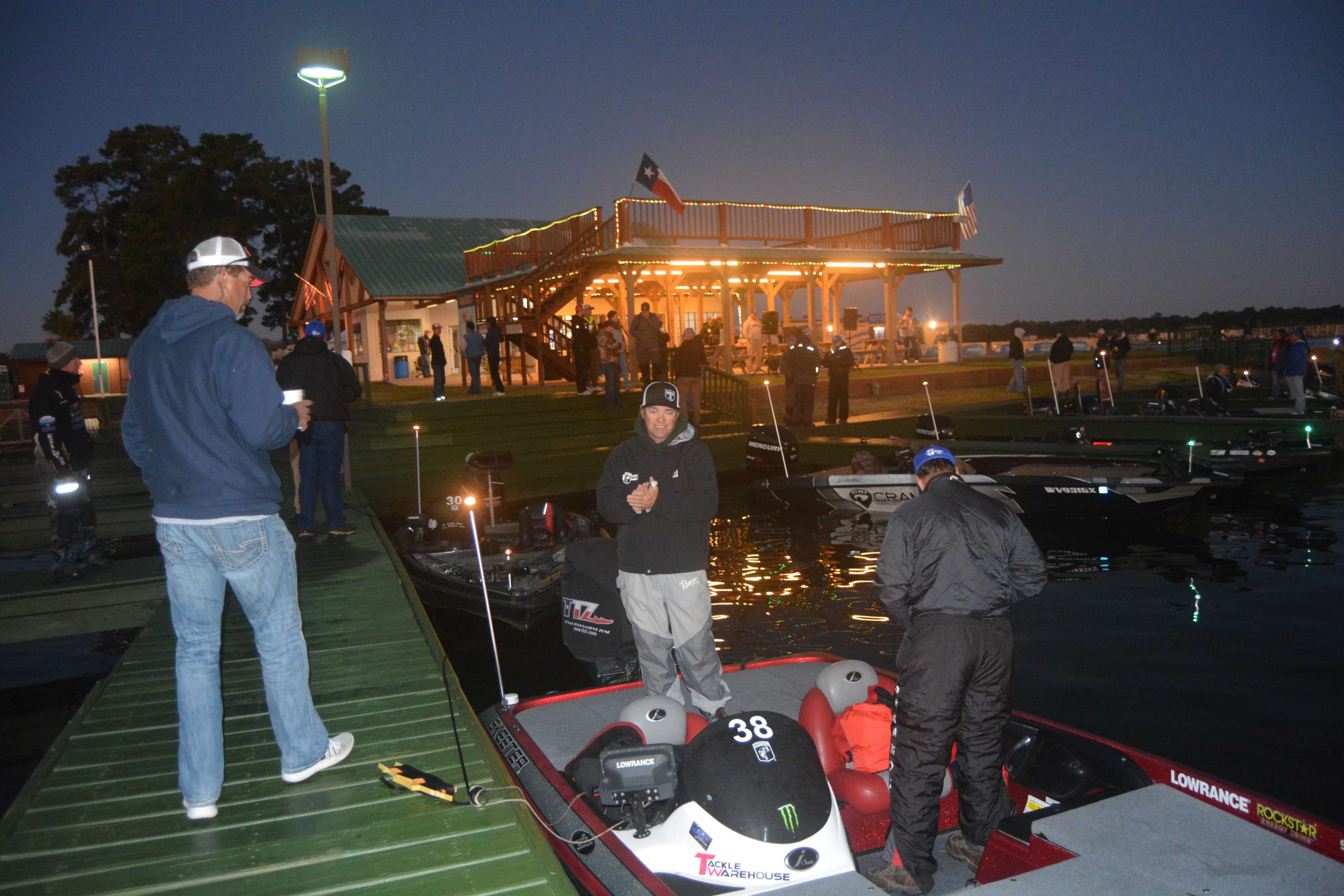 It was in the high 30s this morning at launch. Anglers are working on bundling up for their run.