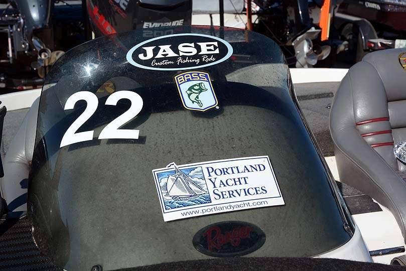 David Mays is the Oregon state champion. Now adorning his dashboard is a B.A.S.S. Nation emblem and boat number. The B.A.S.S. staff applied those to each boat for identification during the takeoff and weigh-in. 