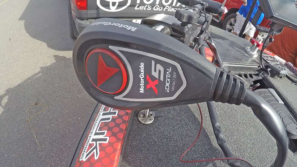 He said his trolling motor is key. The MotorGuide X5 is powerful and responsive, two attributes he loves about this thing. 