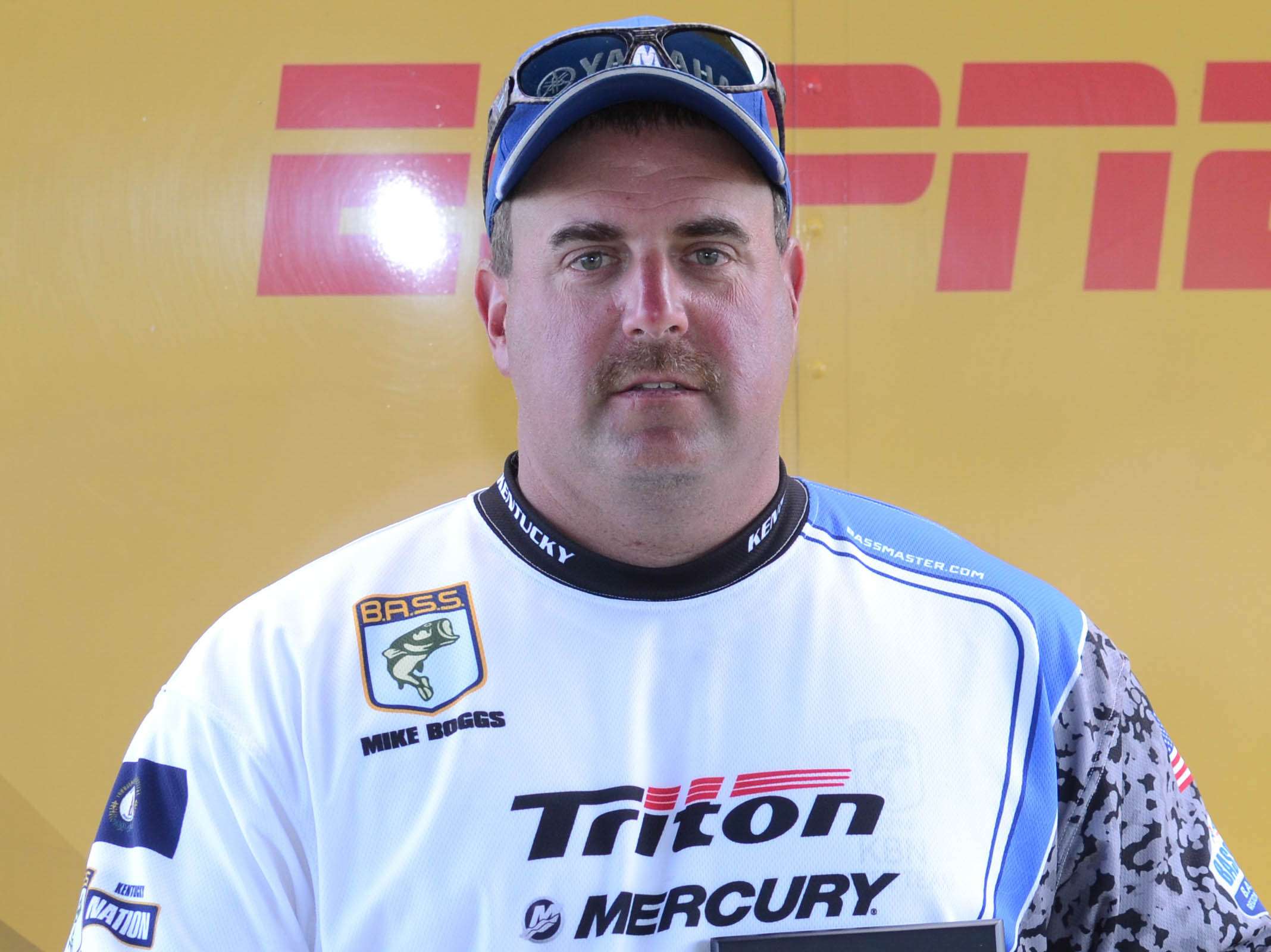 Michael Boggs <br>
Kentucky Boater <br>
Michael Boggs is from Portsmouth, Ohio, but heâs representing Kentucky in the championship. Boggs is less likely to succumb to pressure because heâs already been to the championship before, back in 2014. Heâs a member of the Louisa Bass Club, and he works as a maintenance coordinator for Marathon Petroleum. He likes bowhunting for whitetail. Boggsâ sponsors are Power Team Lures, Border Sporting Goods and The Tacklebox. 