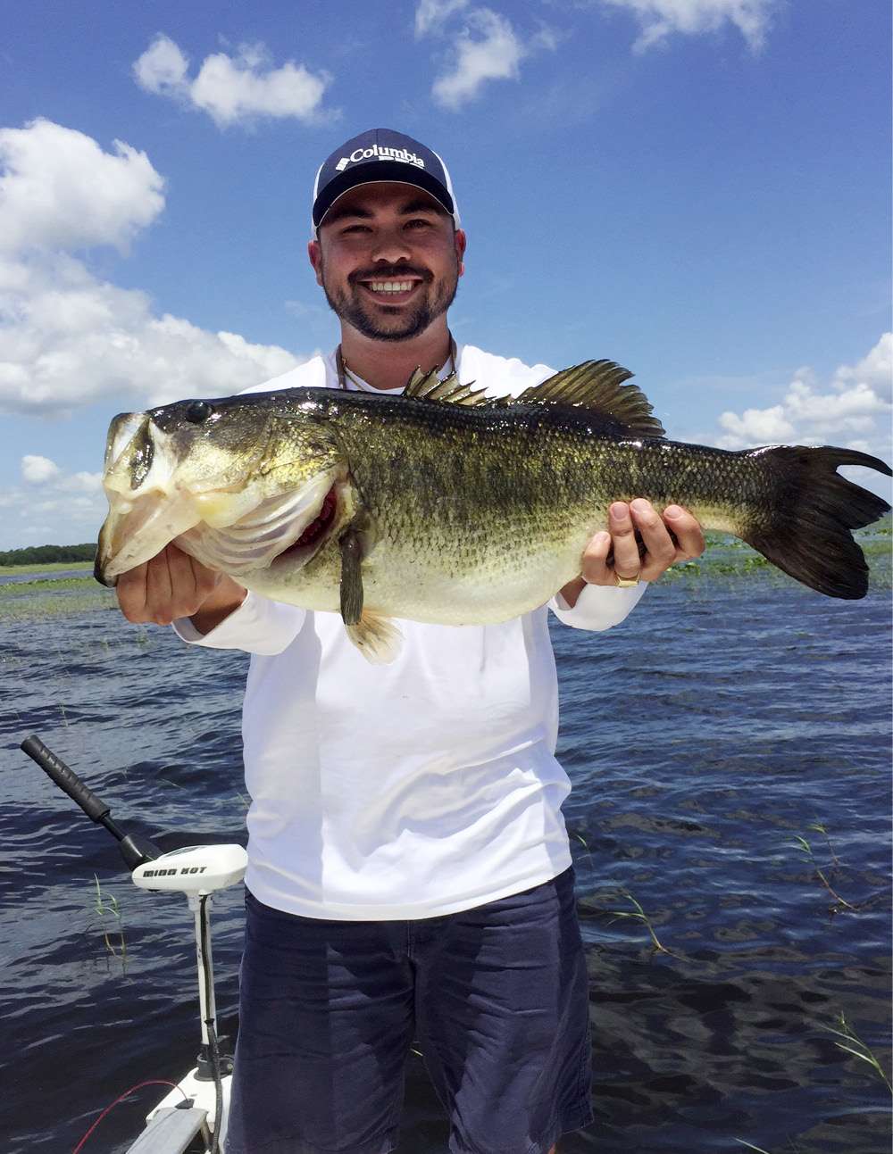 Kevin Dame<br>
Florida<br>
10-2<br>
Lake Kissimmee, Fla. <br>
1/2-ounce Z-Man ChatterBait Elite<br>
Water clarity: stained<br>
Depth: 3 feet<br>
Weather: overcast, windy