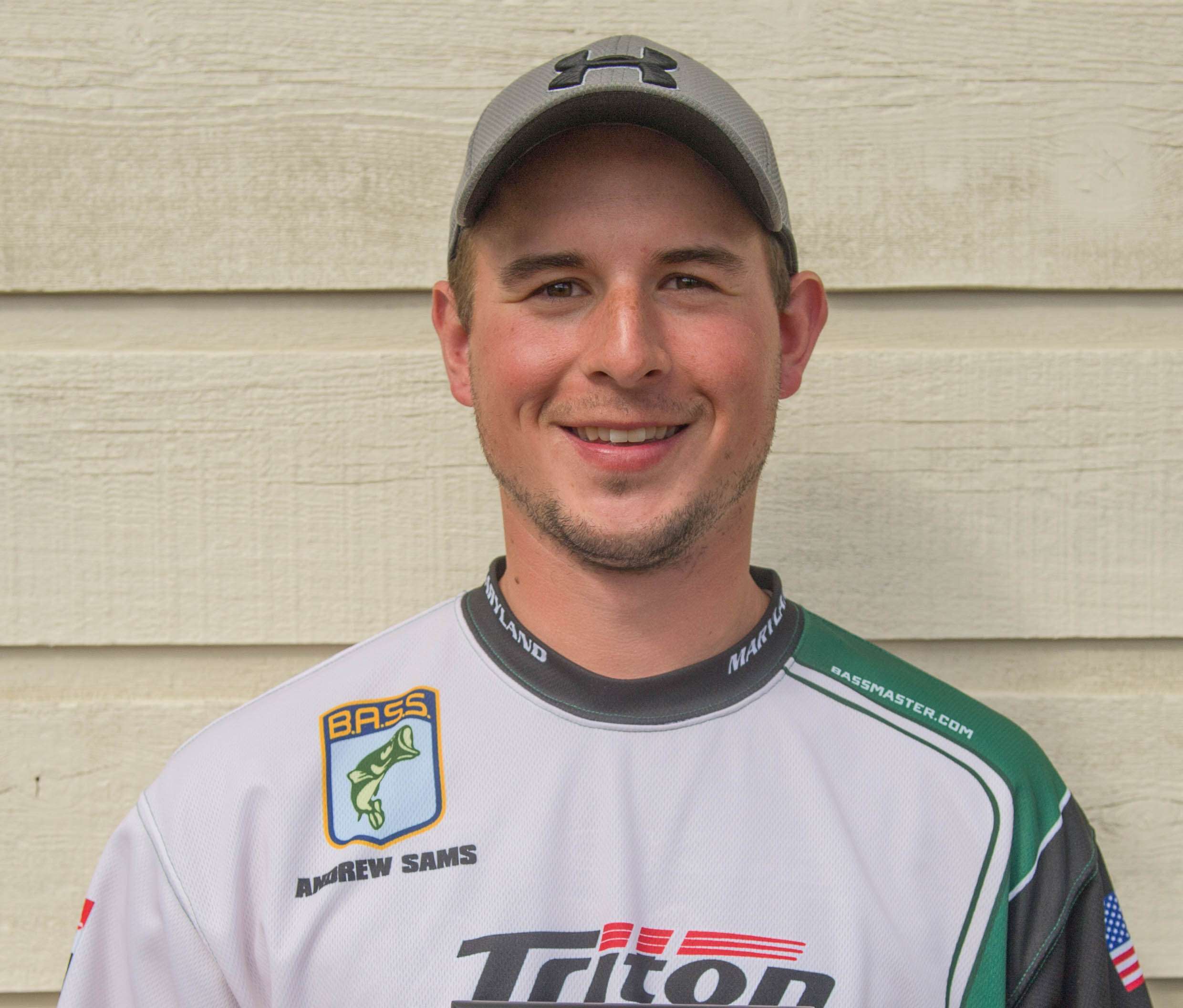 Andrew Sams <br>
Maryland Boater <br>
Andrew Sams is a former Junior Bassmaster champ, now plying his skills learned at a young age against adults in the club, Team Outcast. He works for FedEx now, as a freight dock worker. He likes hunting and crabbing when heâs not fishing. Sams is sponsored by the Maryland B.A.S.S. Nation.