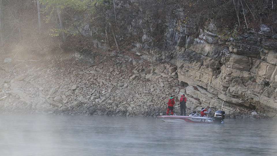 The fog broke soon after and Card sent the college and high school anglers onto Norris Lake for a day of competition. 
