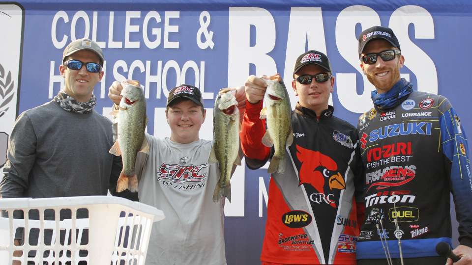 Robert Powe and Colby Kerr of GRC Fishing took the high school title with 3 fish for 6.37.