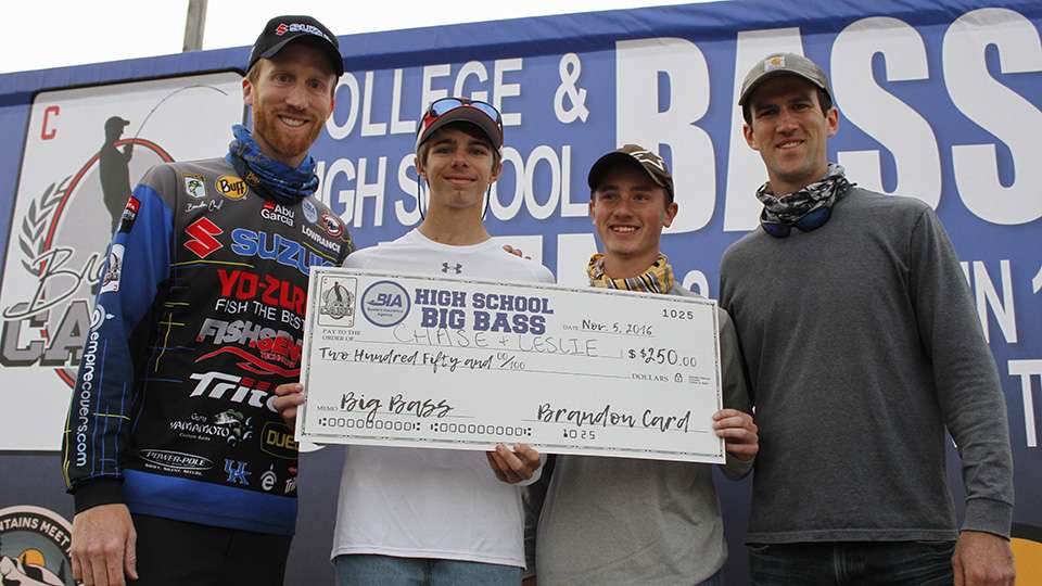 The high school Big Bass winners claimed $250.