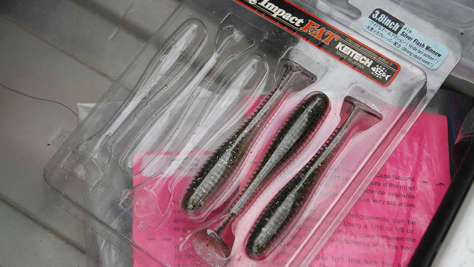 He also had a pack of smaller Keitech swimbaits handy. They seem to work on any kind of bass from Florida to Minnesota, so it's no surprise that a swimbait guru like Steve Kennedy would have them handy.