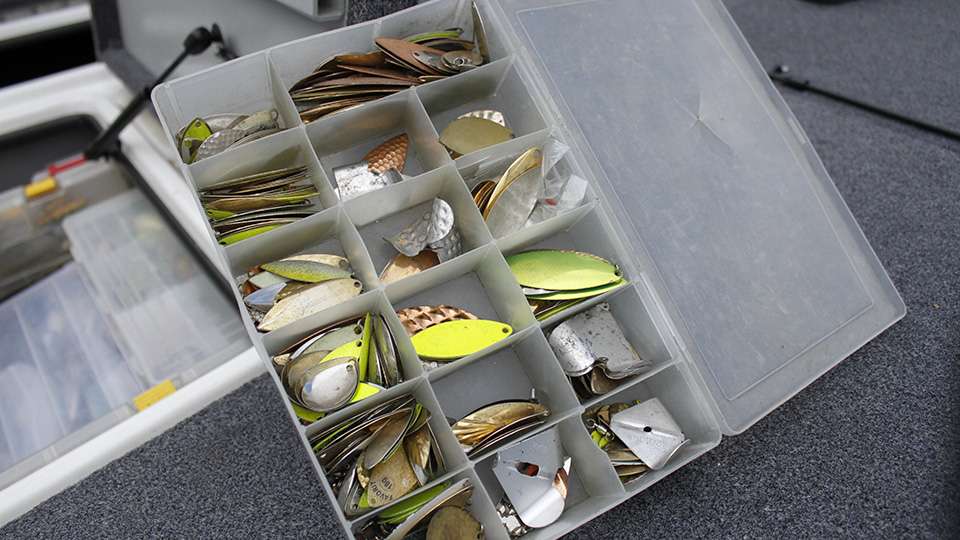 He also wielded a box of blades for spinnerbaits and buzz baits.