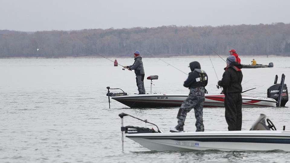 With water temperatures in the low 50's anglers looked for any active fish they could find.