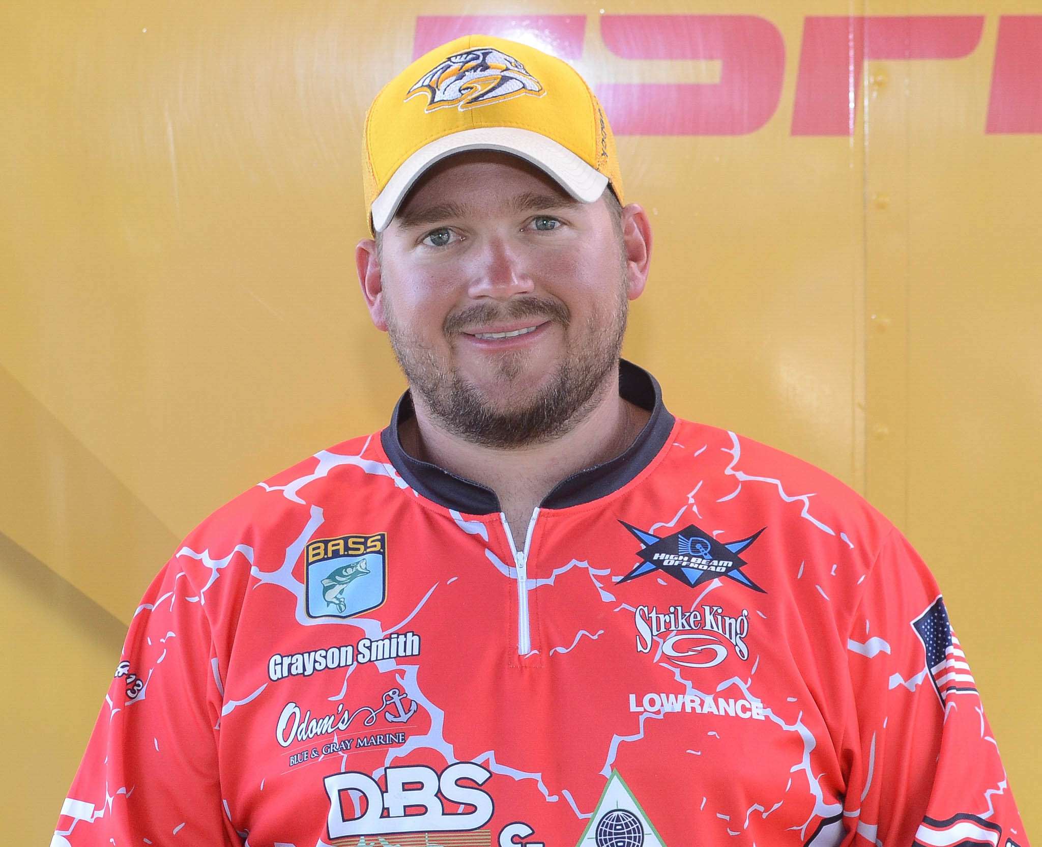 Grayson Smith <br>
Tennessee Boater <br>
Grayson Smith is a land surveyor in Tennessee, where heâs a member of the Montgomery County Bass Club. His favorite things to do besides go fishing including paddleboarding, kayaking and duck hunting. This championship will be his first. He is sponsored by DBS & Associates Engineering, Cumberland Bank and Trust, Triton Boats, Mercury Marine, Lowrance, Vicious, Strike King Lure Co., Maloneâs Blue and Gray Marine. 