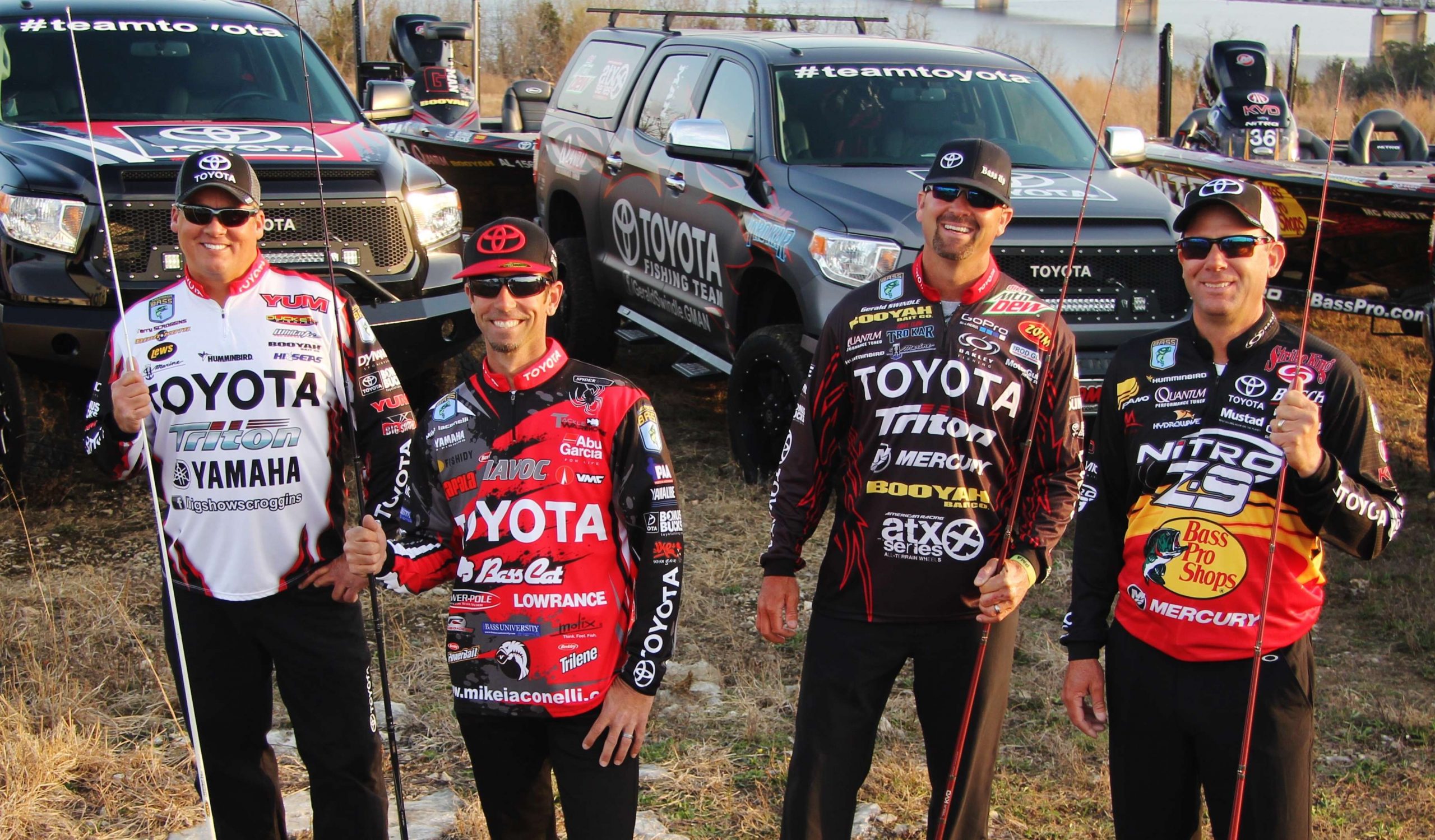  Leading the charge are some of the biggest names in the sport, including Kevin Van Dam, Mike Iaconelli, Terry Scroggins and Gerald Swindle. Collectively, they are Team Toyota.
