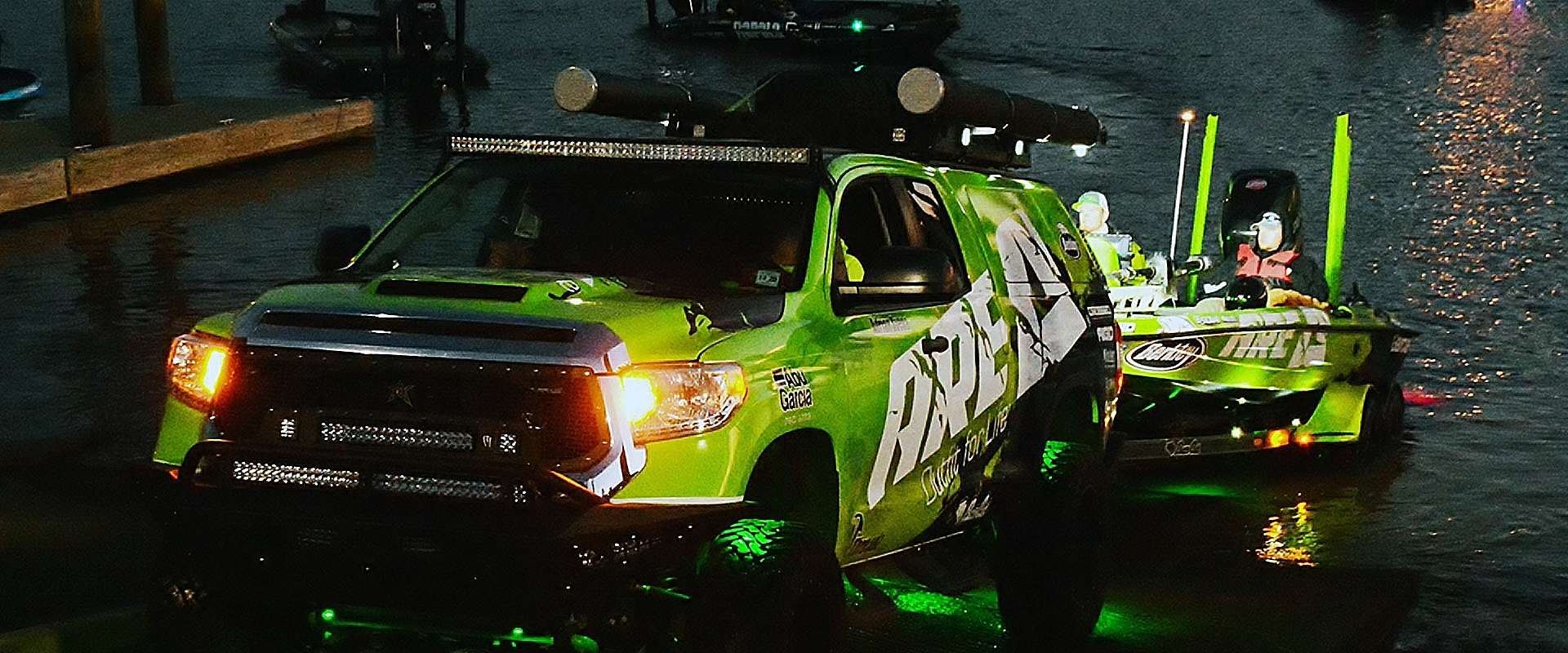 Once complete, a fully modified Tundra makes a statement â¦ even on the ramp at an Elite Series event!