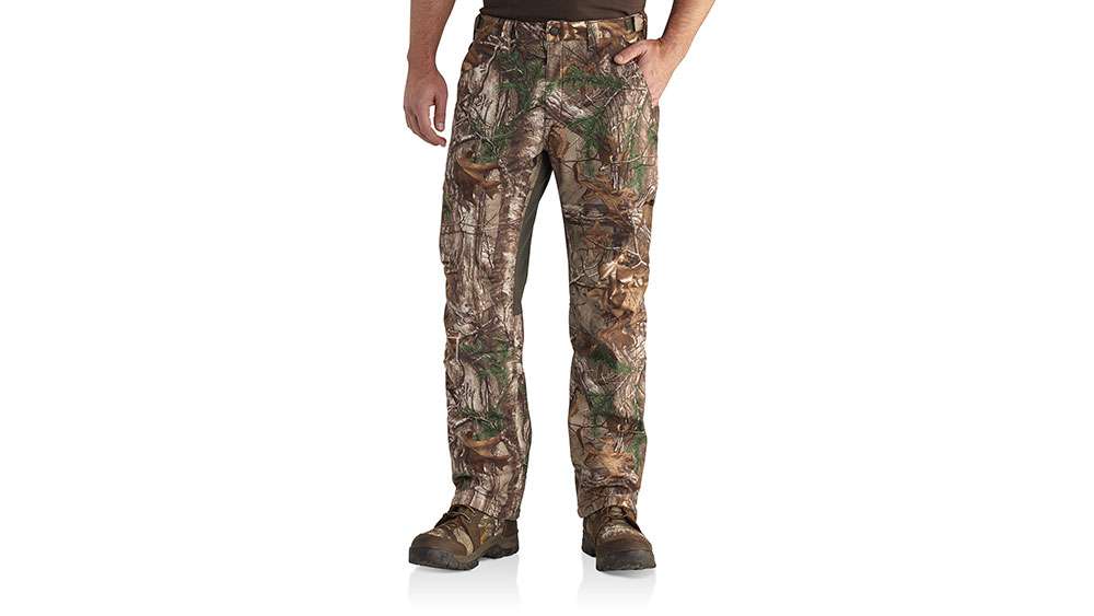 <b>Carhartt Buckfield Pants</b><br><br>
Whether you plan on wearing these on the boat or from a deer stand Carharttâs Buckfield Pants are ultra comfortable and applicable. They feature: Quiet fabric, Rain Defender technology, magnetic closures, adjustable in all the right places - everything you need for long days of fishing or hunting, all in one pair of pants. $109.99-$119.99
<br><br>
Learn more at  <a href=