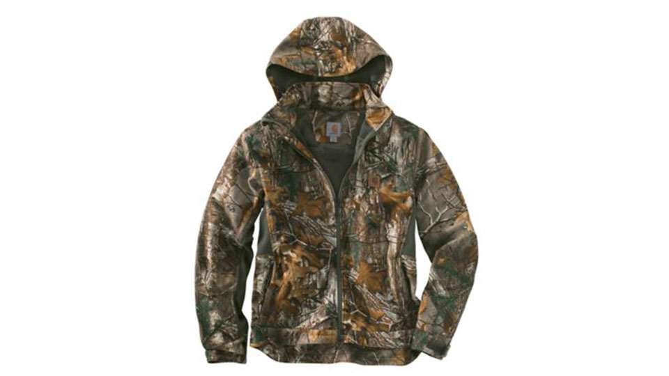 <b>Buckfield Jacket</b><br><br>
Outlast them all during a winter tournament or a weekend spent at the hunting club, Carharttâs RainDefender water-repellent technology scares off rain, but quiet fabric won't scare off the deer. Built to move and keep up with your outdoor exploits. The insulation was designed to adequately regulate body temp. Thereâs even a safety harness access on the back. $139.99-$149.99
<br><br>
Learn more at <a href=