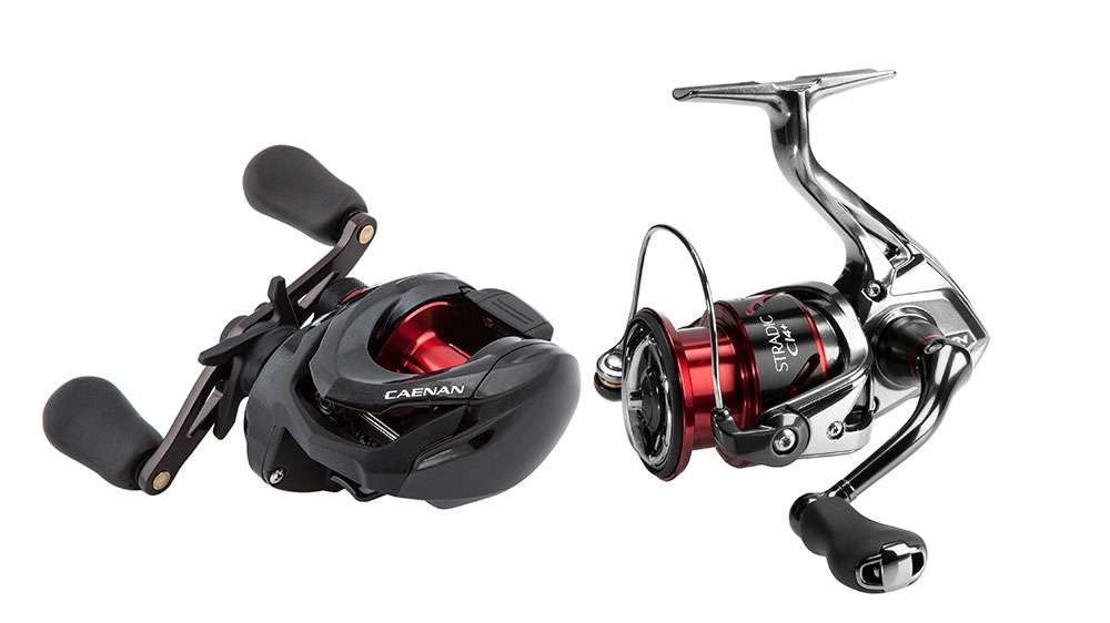 <b>Shimano Caenan and Stradic CI4+</b><br><br>


Shimano quality is well recognized, and the Caenan is price pointed for any angler just starting out in the sport, especially high school and college competitors. $99
<br><br>
The Stradic CI4+ in a 2500 size is perfect for pitching tubes to big smallies, and other finesse tactics for their bigger green cousins. $299.99
<br><br>
Learn more at <a href=