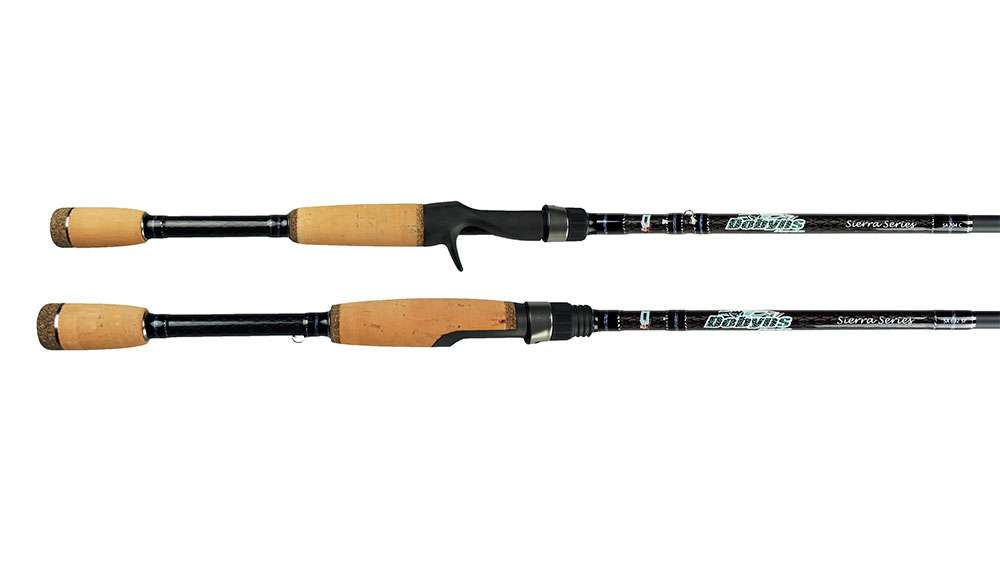 <b>Dobyns Sierra Series rods</b><br><br>
The Dobyns Sierra Series rods feature high modulus graphite blanks, Fuji Alconite guides, Fuji reel seats, Kevlar wrapping and Portugal AA cork.  The Sierra Series are built on the spine, are balanced and offer an exceptional quality at an affordable price! $159.99-$179.99
<br><br>
<a href=