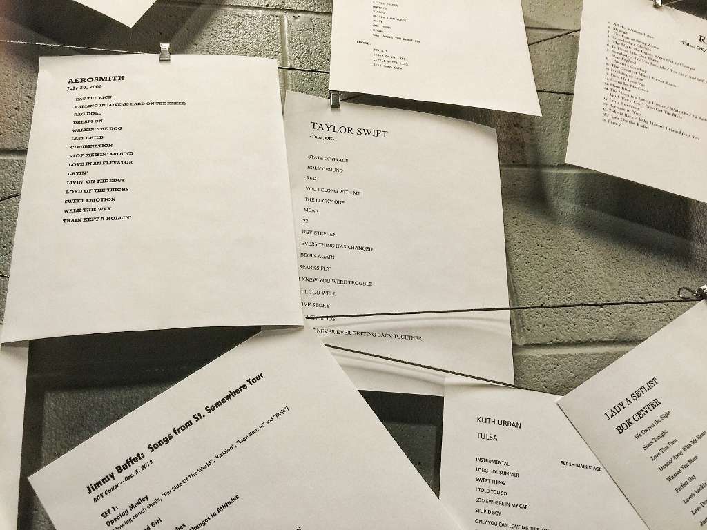 Oh, found these hung up back in the bowels of the arena, the set lists for all the bands that played there, pretty cool, took a lot for me to walk away without âborrowingâone.